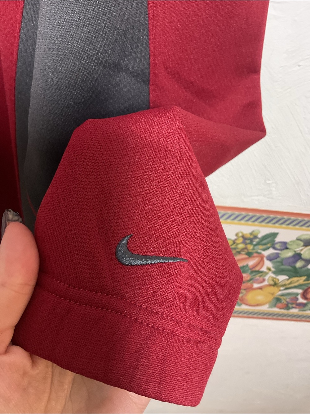 Nike Golf Fit Dry 1/4 Zip Pullover Mens XXL Maroon Burgundy Charcoal Colorblock - Picture 4 of 13